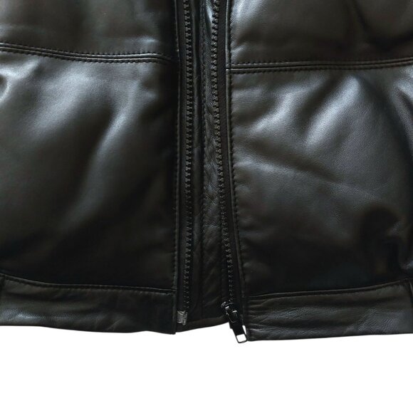 (SOLD) Vintage Choko Motorsports Genuine Leather Down Filled Puffer Jacket - Picture 5 of 8